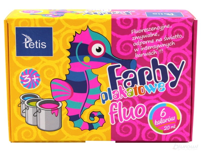 Farby plakatowe fluo Tetis 6x20 ml | espryciarze.pl |Kup teraz!