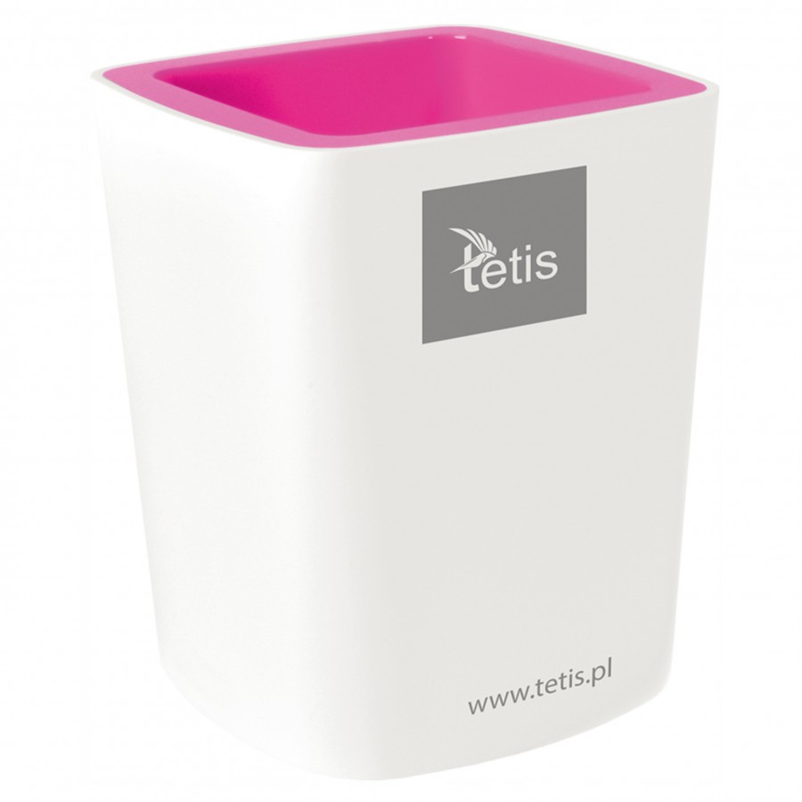 Przybornik na długopisy Tetis bv405 biało-różowy | espryciarze.pl |Zamów online!