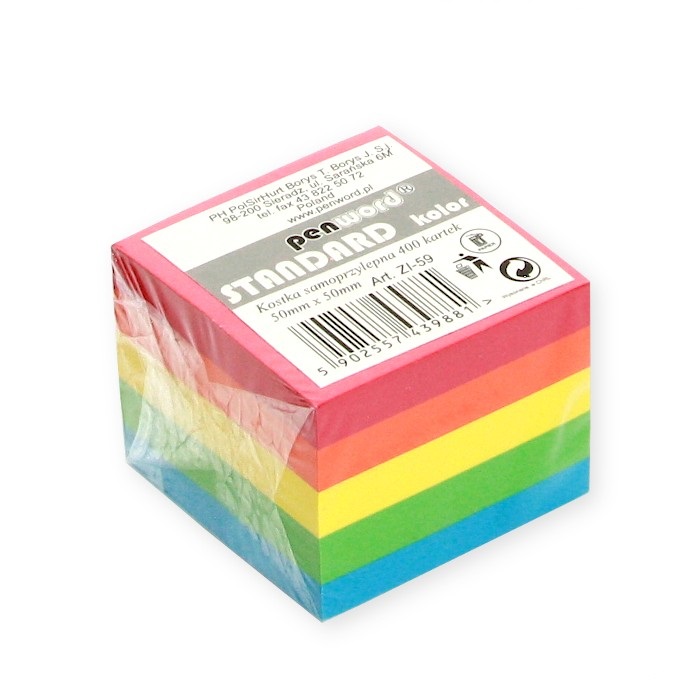 Kostka samoprzylepna 5 kolorów standardowych 51x51 m 400 kartek | espryciarze.pl |Kup od ręki!