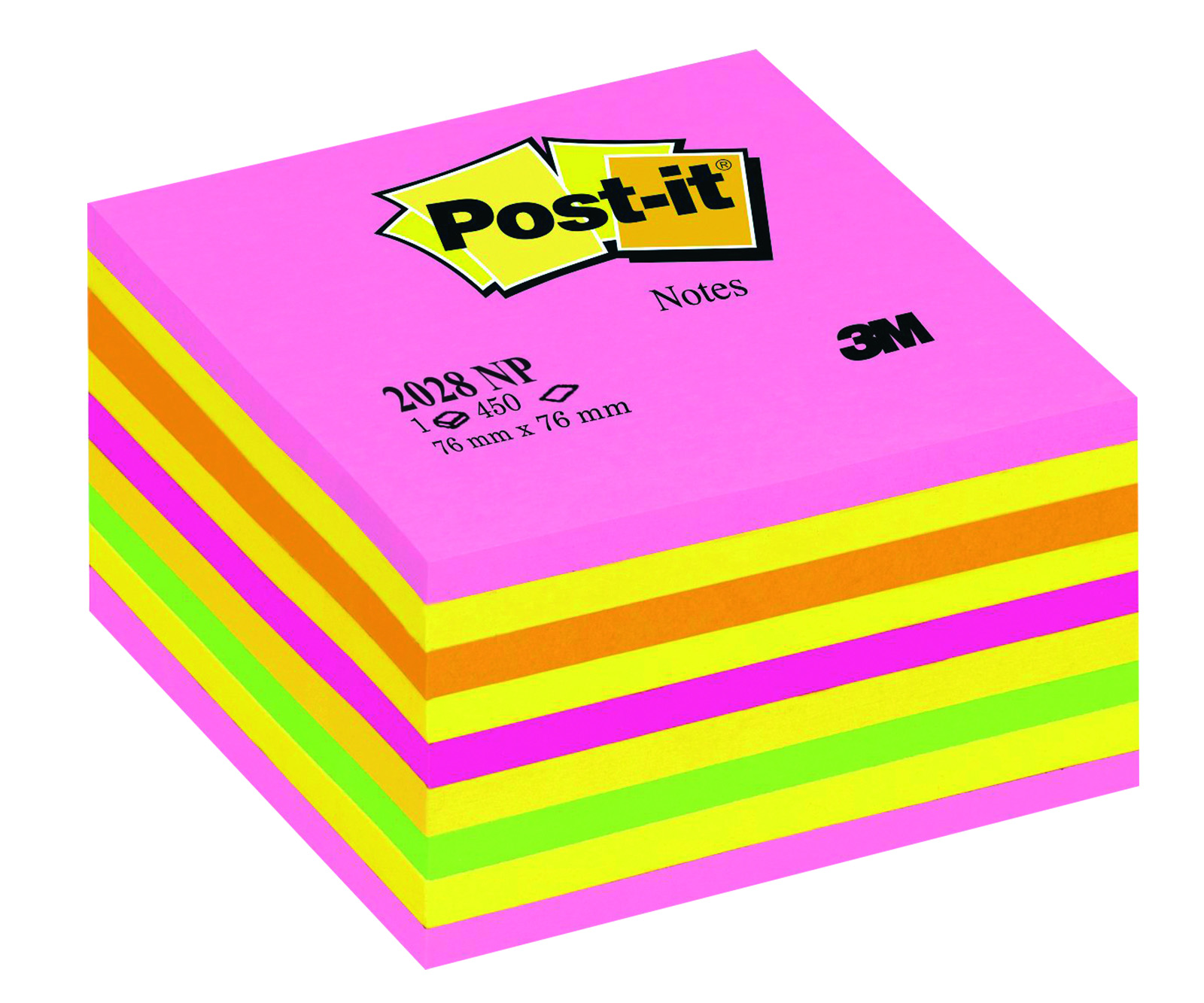 Kostka samoprzylepna Post-it® (2028-np), 76 x 76 mm, 1 x 450 kartek, cukierkowa różowa | espryciarze.pl |Kup teraz!