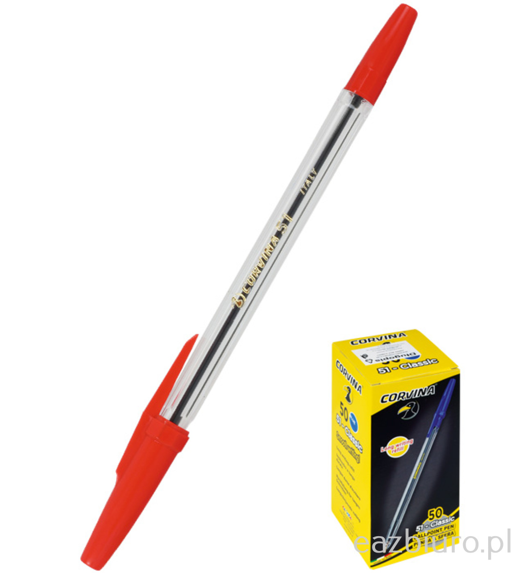 Długopis corvina czerwony do biura | espryciarze.pl |Zgarnij ofertę!