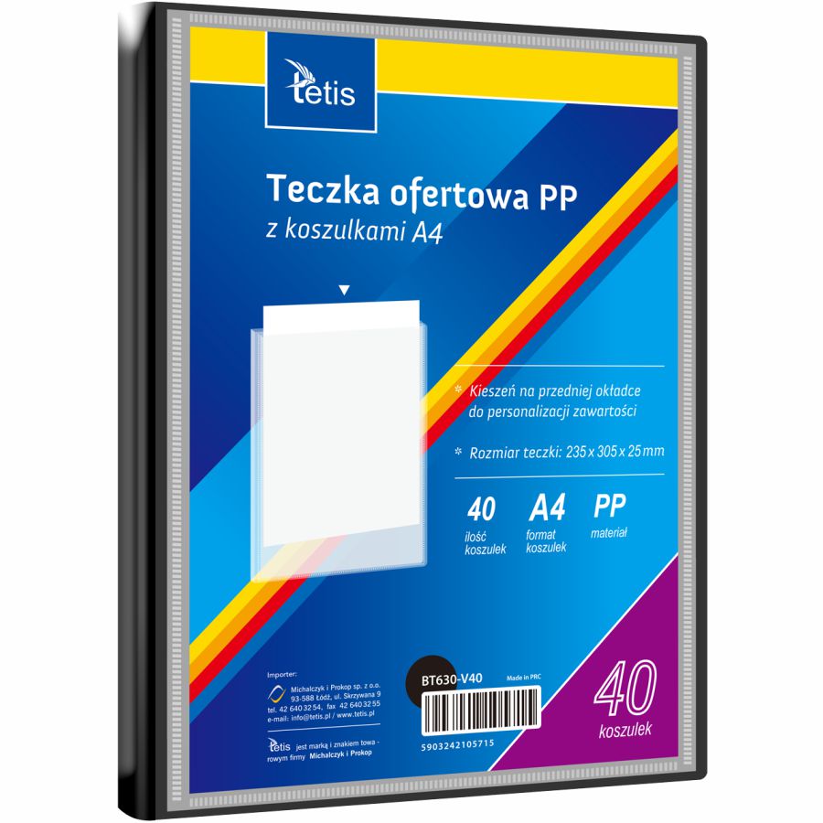 Teczka ofertowa A4 Tetis 25 mm czarna | espryciarze.pl |Nie zwlekaj!