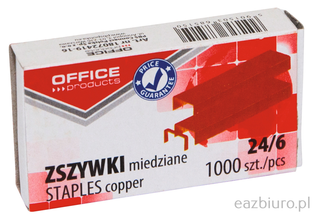 Zszywki office 24 6 miedziowane zestaw 1000 sztuk | espryciarze.pl |Zamów natychmiast!