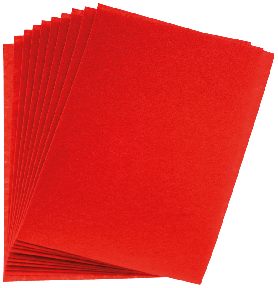 Filc dekoracyjny A4 1 mm czerwony zestaw 10 sztuk | espryciarze.pl |Działaj teraz!