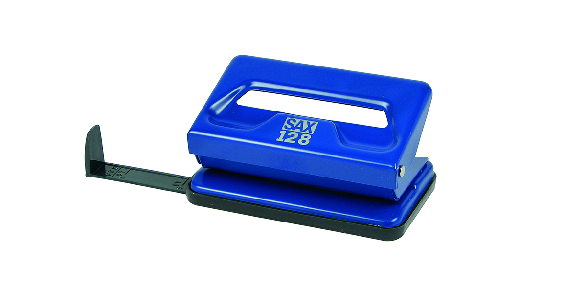 Dziurkacz Sax128s, dziurkuje do 12 kartek, niebieski | espryciarze.pl |Zamów online!