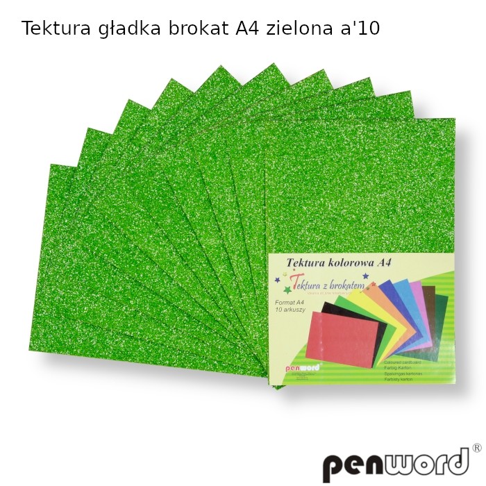 Tektura gładka brokat A4 zielona a'10 | espryciarze.pl |Zamów dziś!