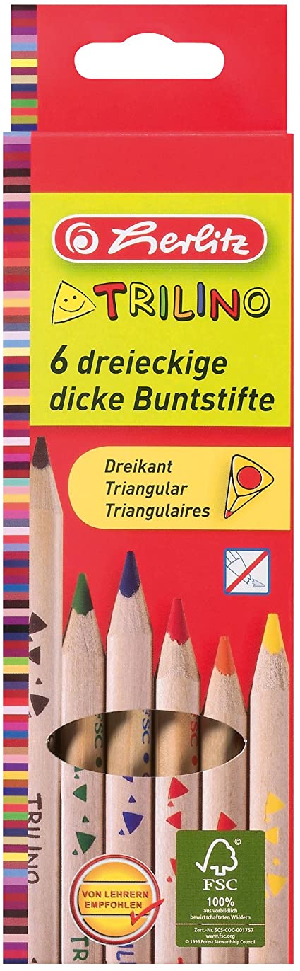 Kredki 6 kolorów Herlitz trójkątne nielakierowane | espryciarze.pl |Nie zwlekaj!