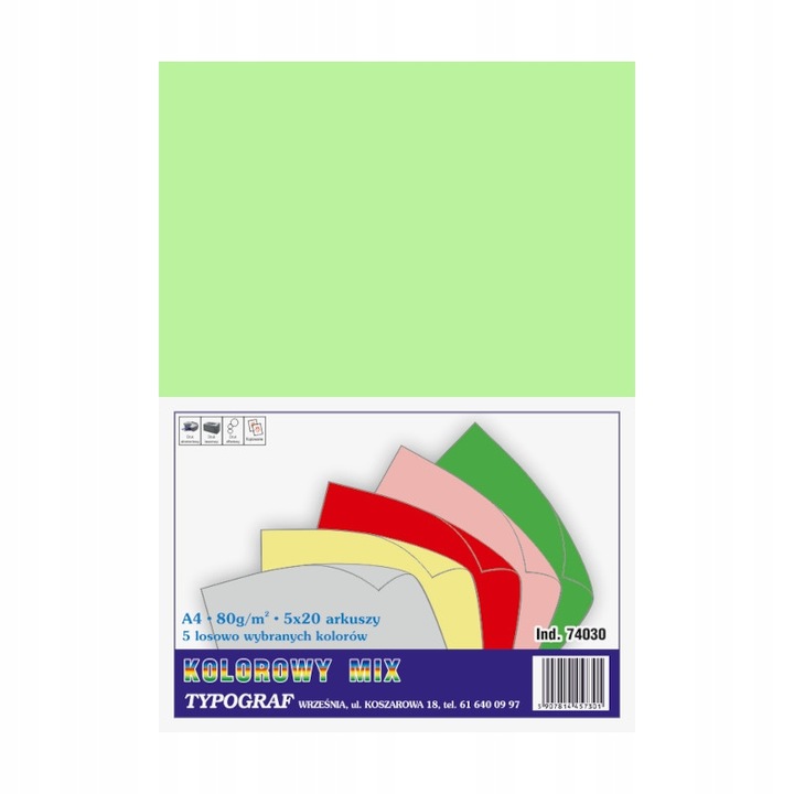 Papier ksero kolorowy mix 80 g/m2 | espryciarze.pl |Zamów dziś!