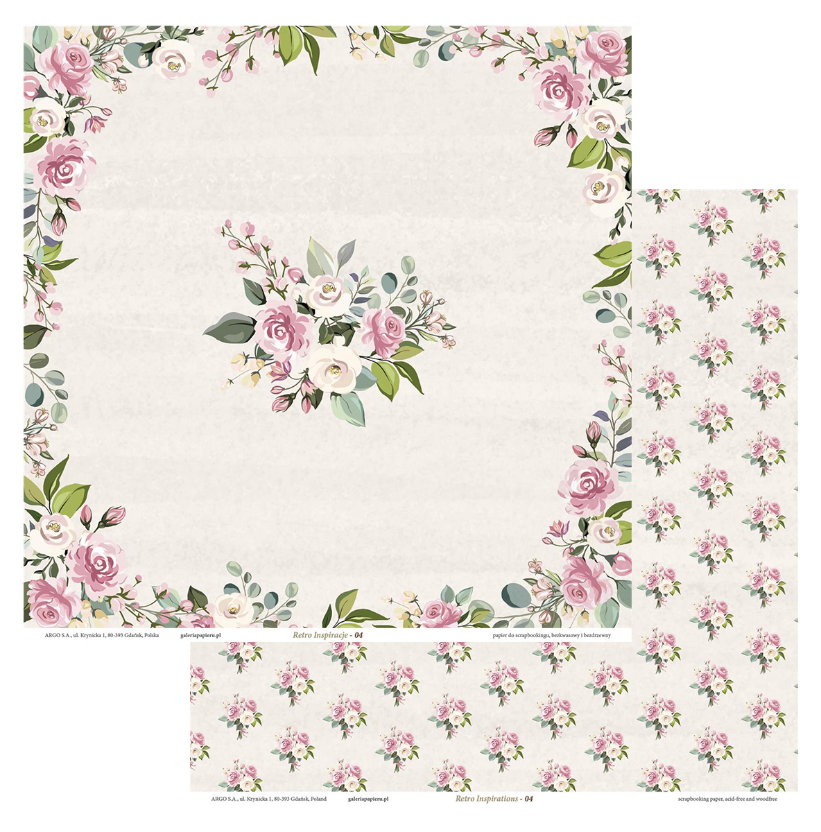 Papier scrapbookingowy dwustronny retro inspiracje-04 200 g/m2 zestaw 5 sztuk. | espryciarze.pl |Kup taniej!