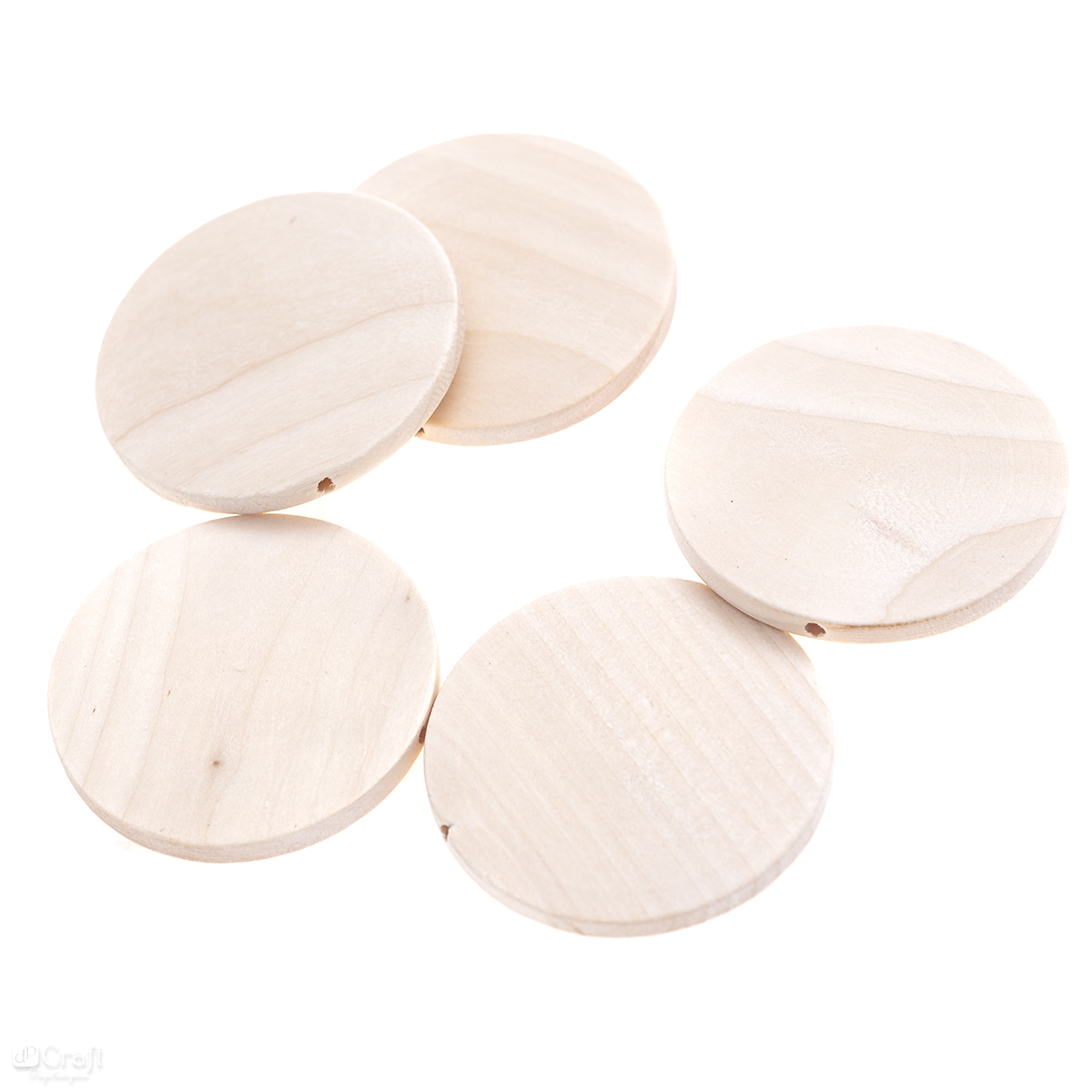 Drewniane koraliki, monetki 50 mm, zestaw 5 sztuk. | espryciarze.pl |Nie zwlekaj!