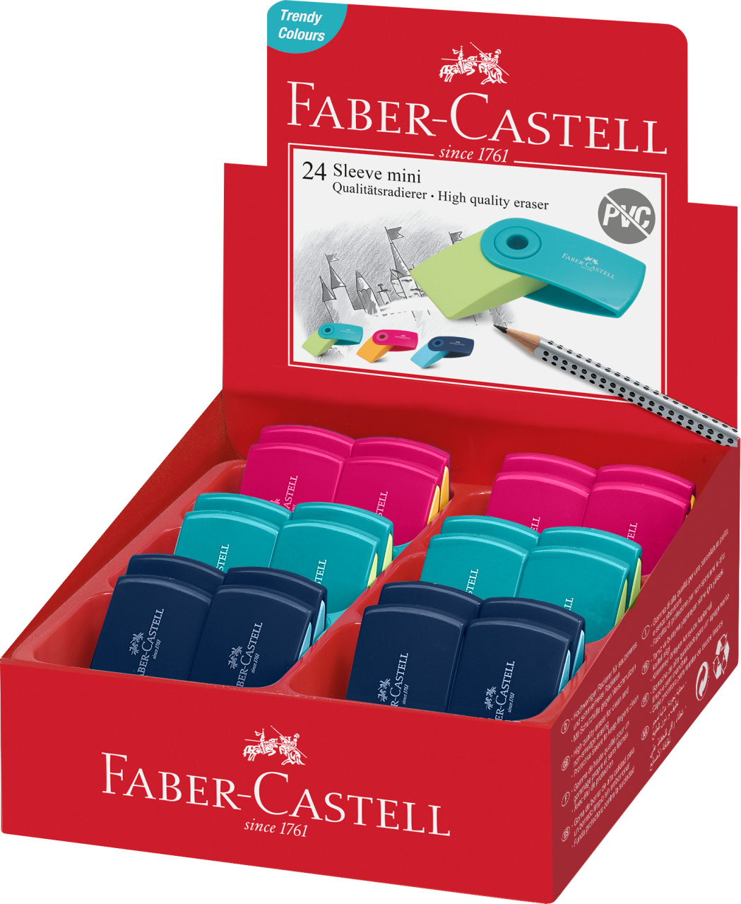Gumka sleeve mini kolory trend Faber-Castell | espryciarze.pl |Kliknij i kup!
