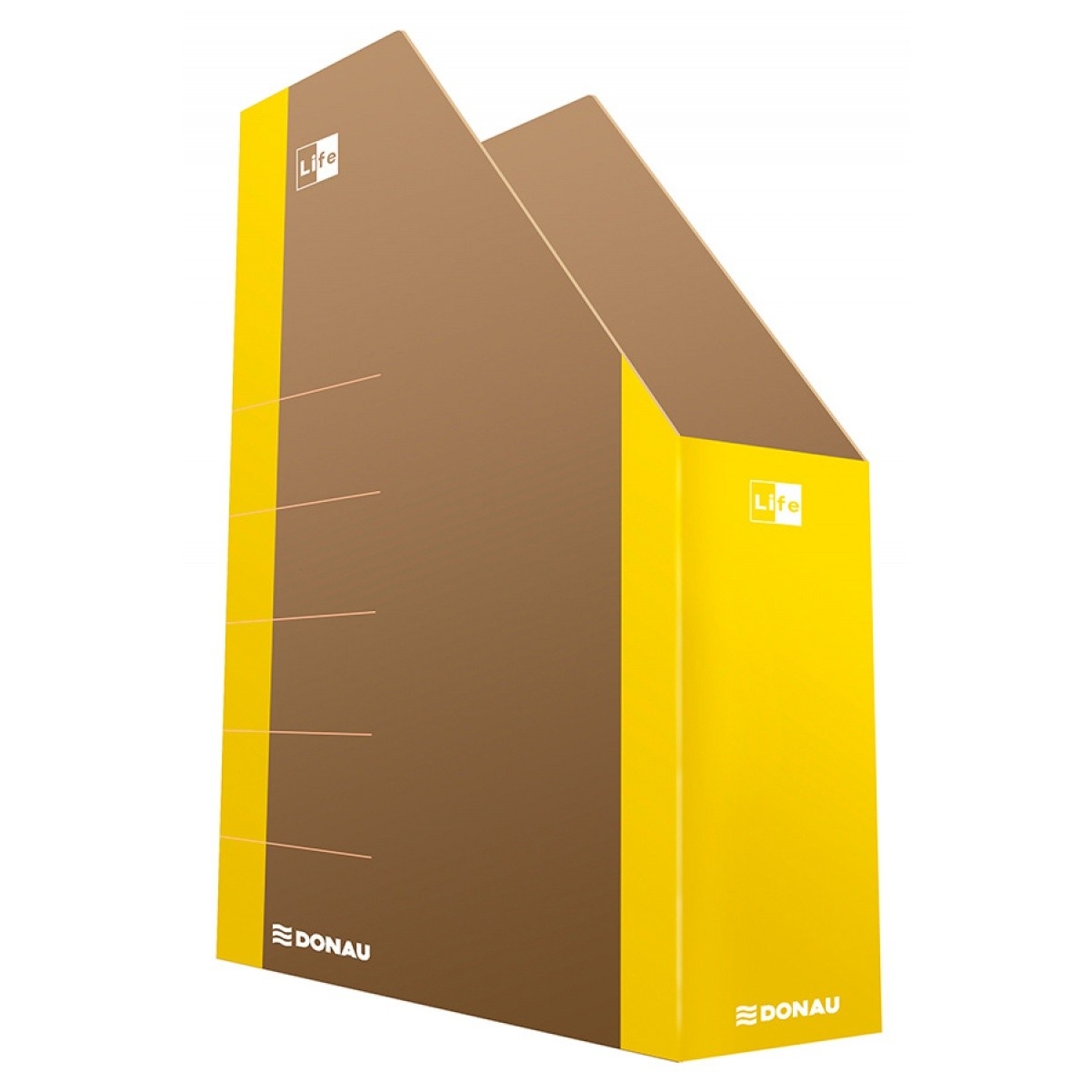Pojemnik na dokumenty Donau life, karton, A4, żółty | espryciarze.pl |Kup w super cenie!
