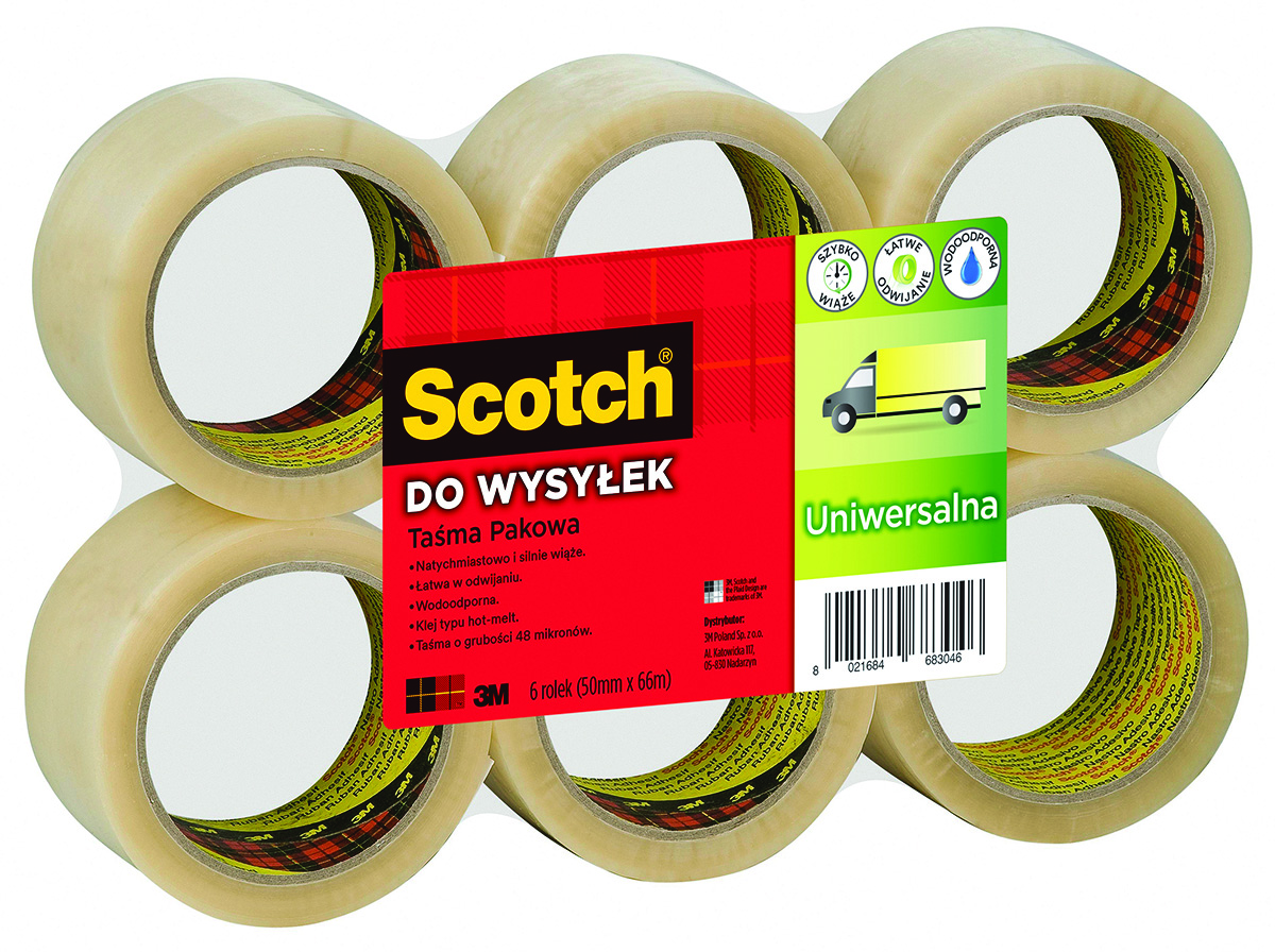 Taśma pakowa Scotch hot melt 48 mm x 66 m przezroczysta | espryciarze.pl |Weź najlepszą cenę!