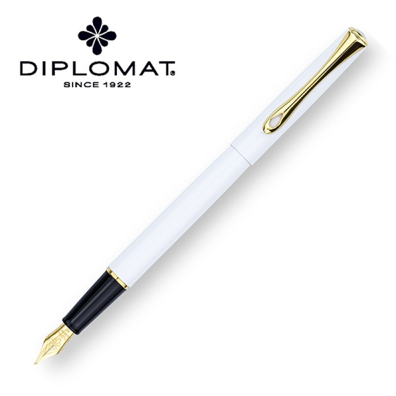 Ż-Pióro wieczne Diplomat traveller, m, białe/złote | espryciarze.pl | Skorzystaj z naszej oferty