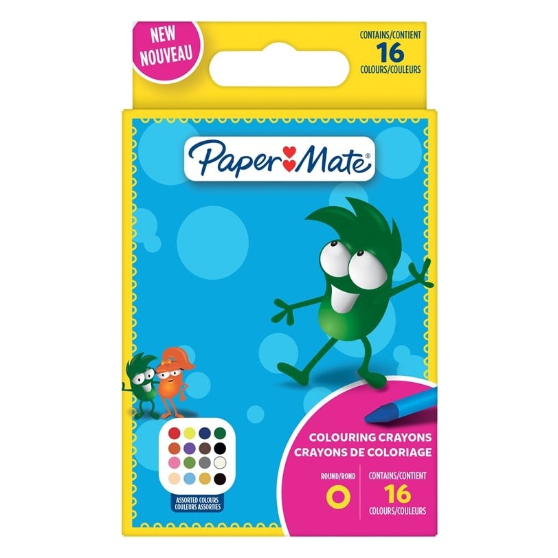 Kredki świecowe Paper Mate 16 kolorów | espryciarze.pl |Kliknij i kup!