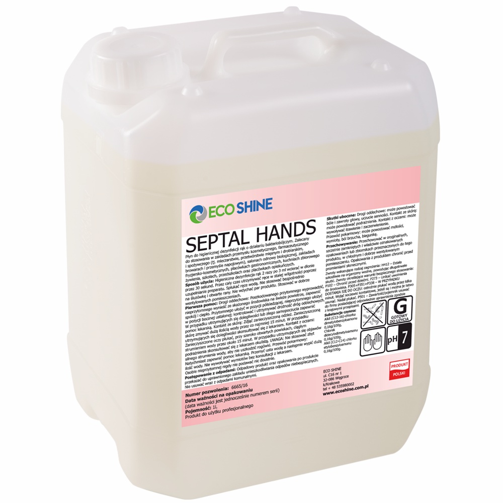 Eco Shine septal Hands 5 l płyn do dezynfekcji rąk | espryciarze.pl |Kup w super cenie!