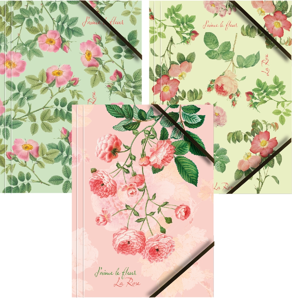 Teczka kartonowa A4 z gumką narożną róże mix 3 wzorów | espryciarze.pl |Sprawdź ofertę!