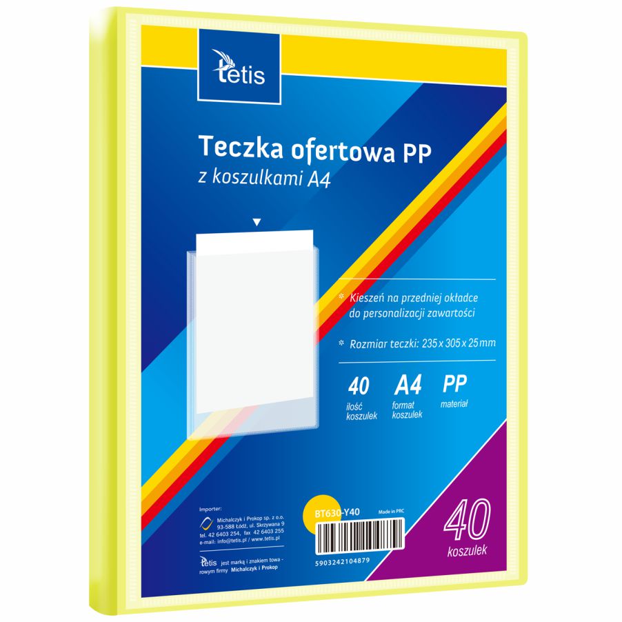 Teczka ofertowa A4 Tetis 25 mm żółta | espryciarze.pl |Skorzystaj teraz!