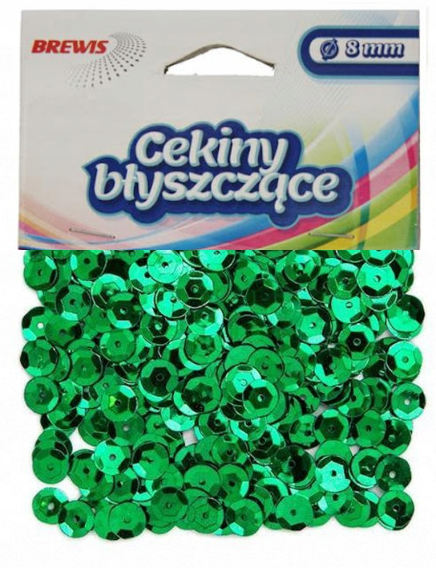 Cekiny błyszczące 8 mm 10 g B100 zielone | espryciarze.pl |Kup teraz!