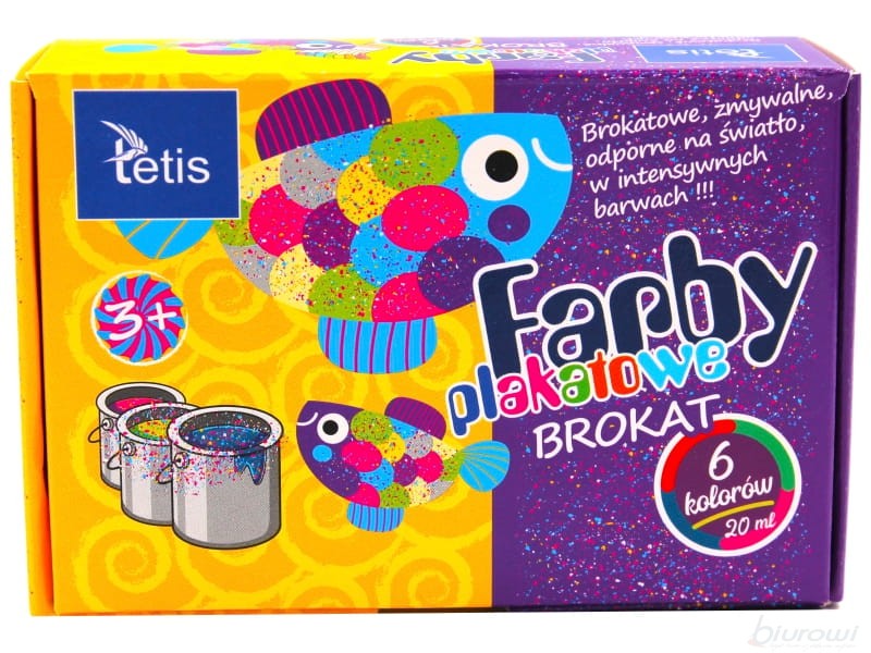 Farby plakatowe brokatowe Tetis 6x20 ml | espryciarze.pl |Zgarnij ofertę!