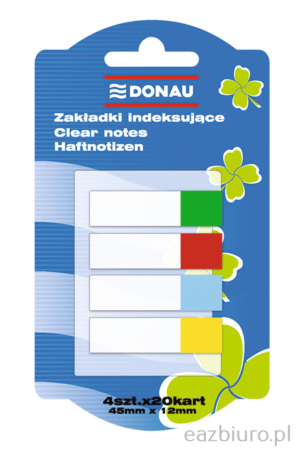 Zakładki indeksujące Donau, pp, 12 x 45 mm, 4 x 20 kartek, mix kolorów | espryciarze.pl |Działaj teraz!