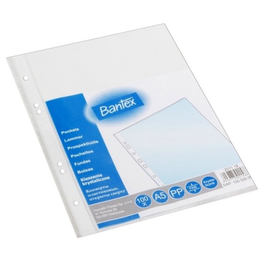 Koszulka A5 groszkowa zestaw 100 sztuk Bantex | espryciarze.pl |Zamów online!