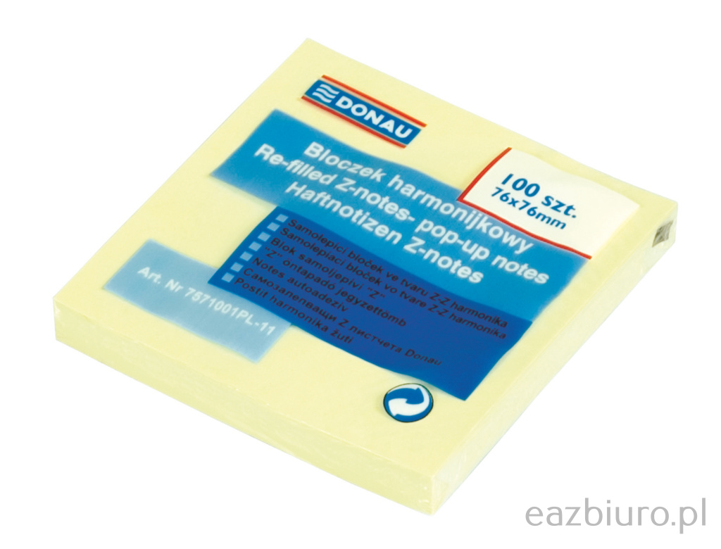 Bloczek samoprzylepny Donau 76 x 76 mm żółty | espryciarze.pl |Skorzystaj teraz!