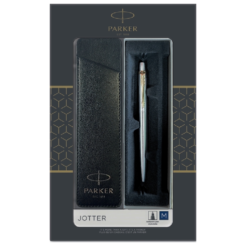 Zestaw Parker długopis Jotter Stainless Steel GT + etui z ekoskóry | espryciarze.pl |Kliknij i kup!