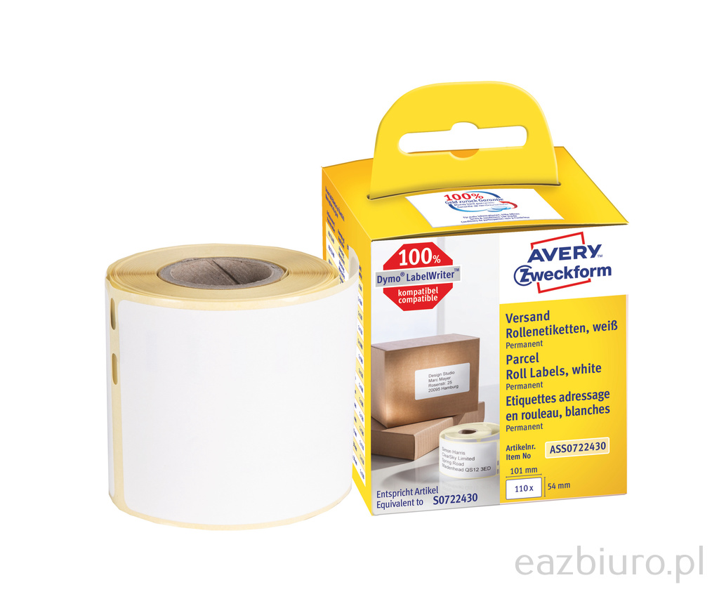 Etykiety wysyłkowe Avery Zweckform w rolce do drukarek termicznych; 110etyk./1rolka; 54 x | espryciarze.pl |Kliknij i kup!