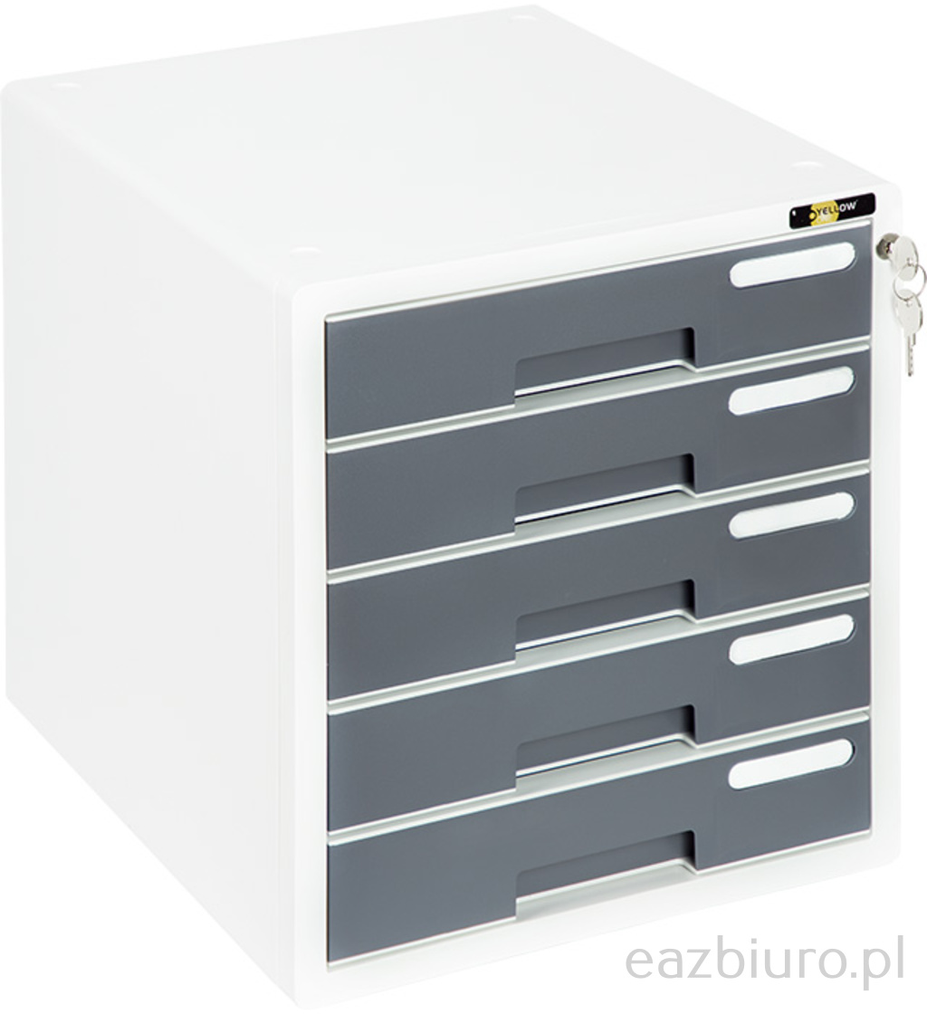 Szafka na dokumenty Yellow one yl-sp05 Plastikowa - 5 szuflad + zamek, szary | espryciarze.pl |Kup taniej!