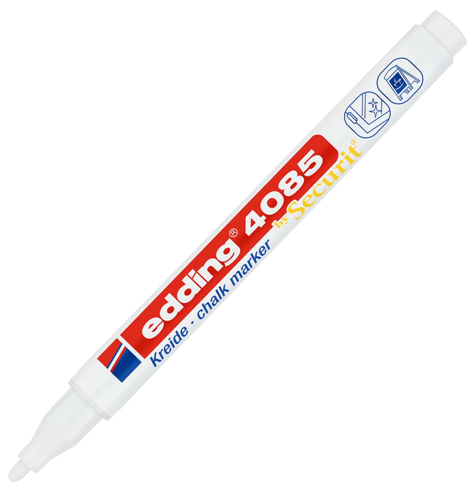 Marker Edding kredowy okrągła końcówka 1-2 mm biały | espryciarze.pl |Zgarnij ofertę!