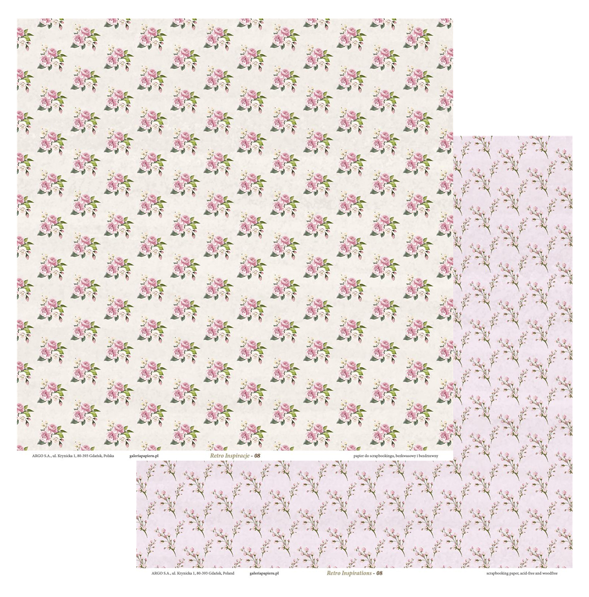 Papier scrapbookingowy dwustronny retro inspiracje-08 200 g/m2 zestaw 5 sztuk. | espryciarze.pl |Zamów natychmiast!