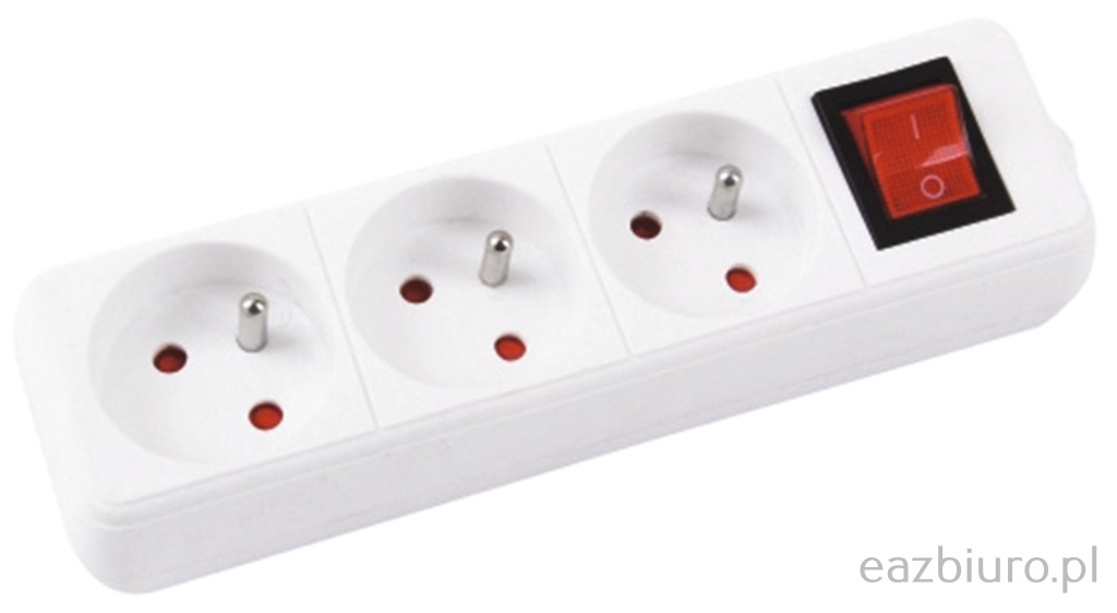 Przedłużacz 3 gniazda z uziemieniem i wyłącznikiem 3 m biały | espryciarze.pl |Zamów online!