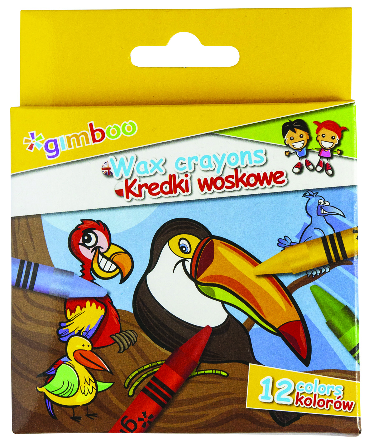 Kredki świecowe Gimboo, zestaw 12 sztuk, 8 mm, mix kolorów | espryciarze.pl |Zamów online!