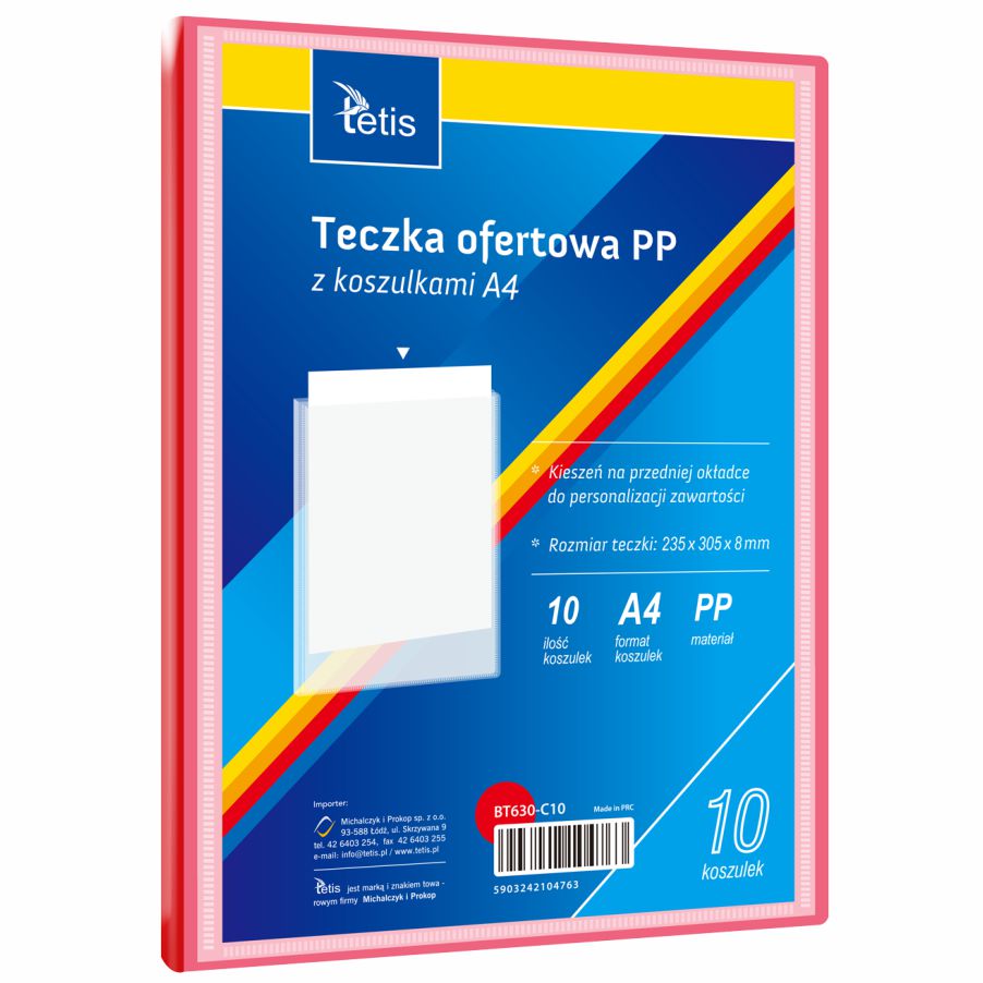 Teczka ofertowa A4 Tetis 8 mm czerwona | espryciarze.pl |Kliknij i kup!