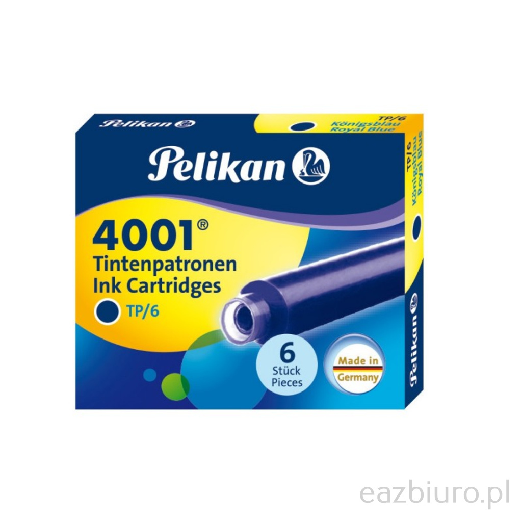 Naboje Pelikan niebieskie zestaw 6 sztuk 301176 | espryciarze.pl |Kup w super cenie!