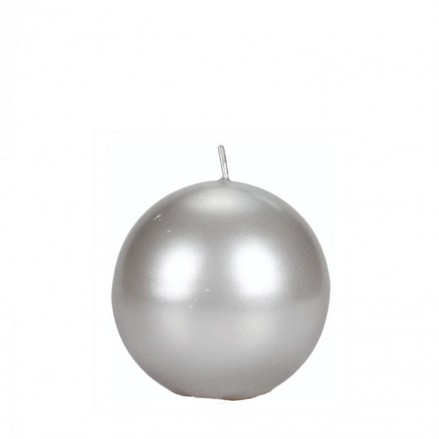 Świeca kula 60 metalizowana srebrna | espryciarze.pl |Zamów online!