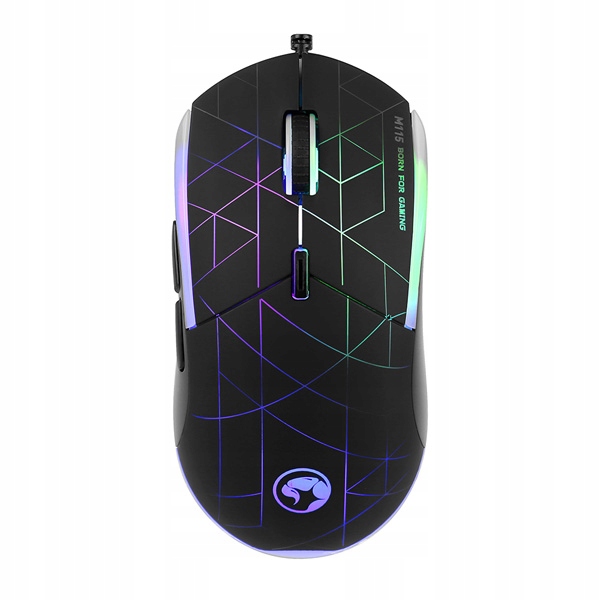 Mysz przewodowa Marvo m115, 4000dpi, optyczna, czarna, do gry, podświetlona, 6 klawiszy | espryciarze.pl |Kup teraz!