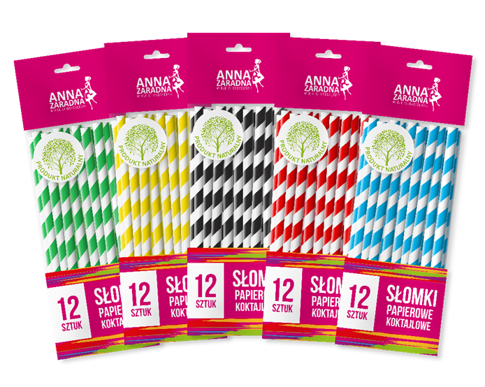 Słomki papierowe koktajlowe zestaw 12 sztuk | espryciarze.pl |Złap promocję!