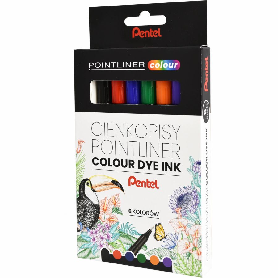 Zestaw cienkopisów Pointliner colour Pentel 6 kolorów | espryciarze.pl |Skorzystaj teraz!