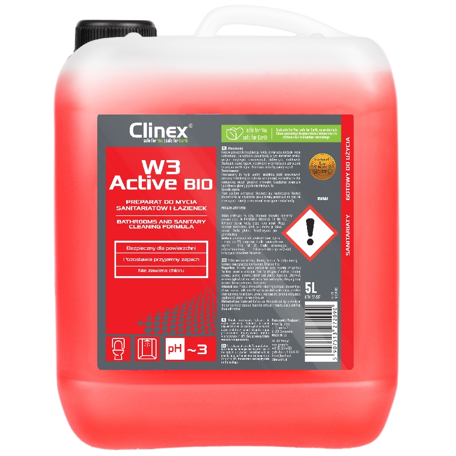 Clinex w3 active bio preparat do mycia sanitariatów i łazienek 5 l | espryciarze.pl |Kup w super cenie!