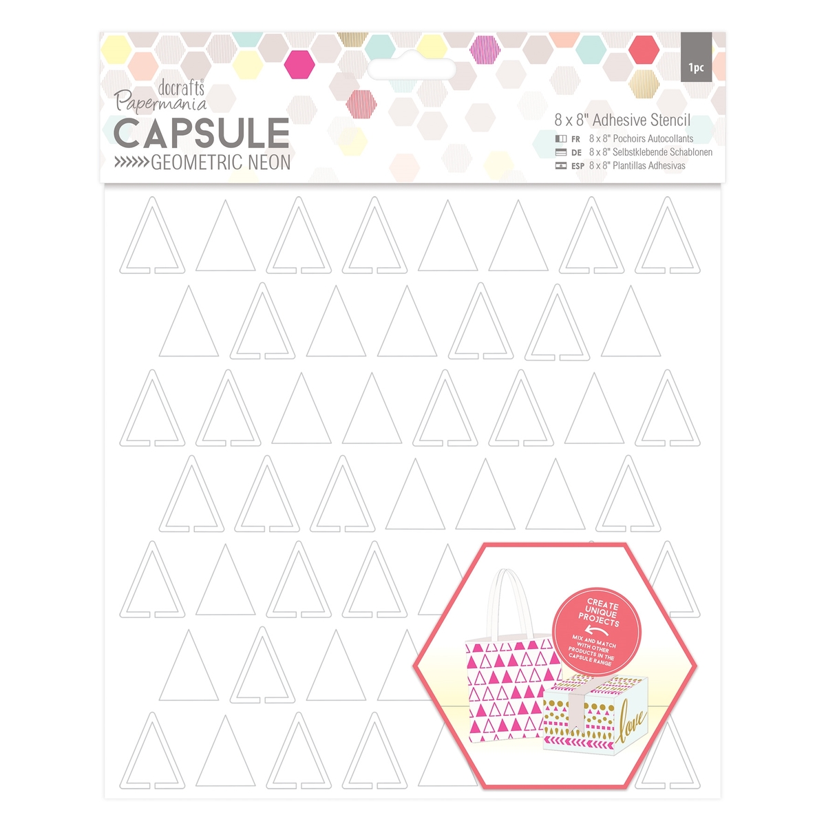 Samoprzylepny szablon 8 x 20 cm - papermania - capsule geometric mono - triangle | espryciarze.pl |Kup w super cenie!