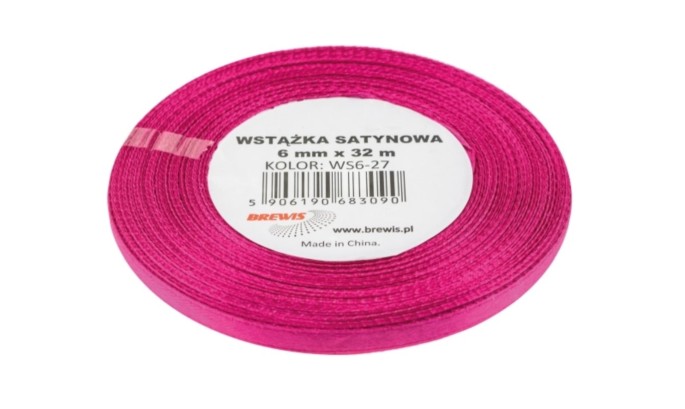 Wstążka Brewis satynowa 6 mm 32 m fuksja | espryciarze.pl |Weź najlepszą cenę!