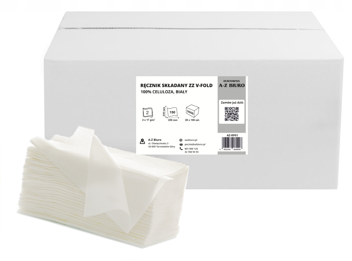 Ręczniki ZZ V-FOLD biały Premium 100% celuloza 150 listków x 20 bind, zestaw 3000 sztuk w | espryciarze.pl |Sprawdź ofertę!