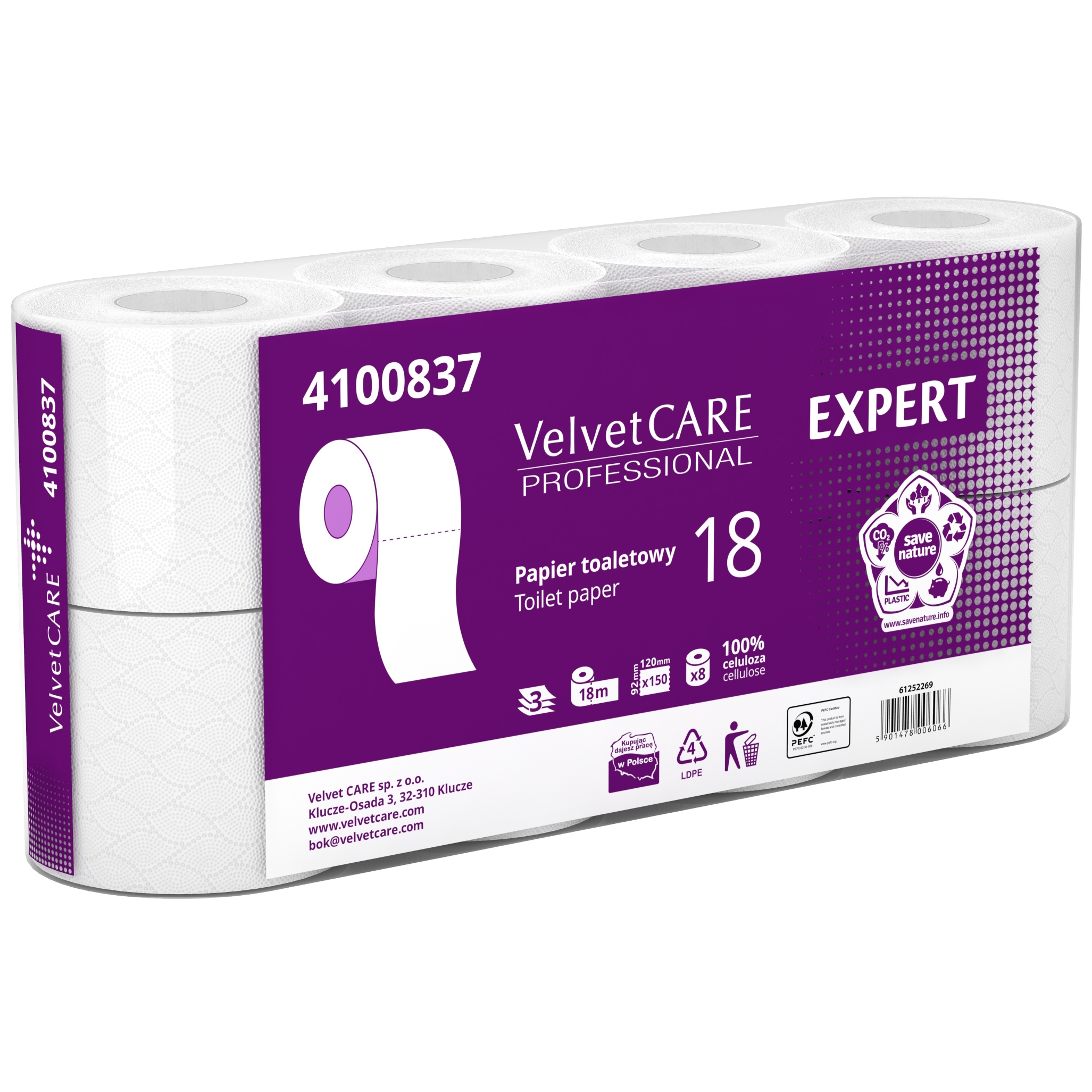 Papier toaletowy Velvet Care Professional Expert 3-warstwowy 8 rolek | espryciarze.pl |Kup taniej!