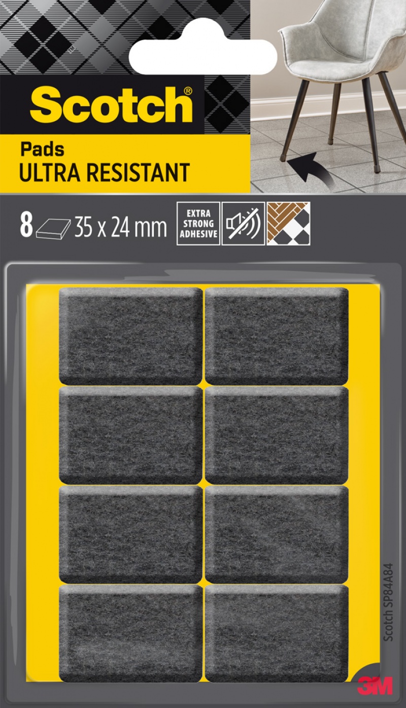 Podkładki przylepne SCOTCH, prostokątne, 35 x 24 mm, zestaw 8 sztuk., czarne | espryciarze.pl |Nie zwlekaj!