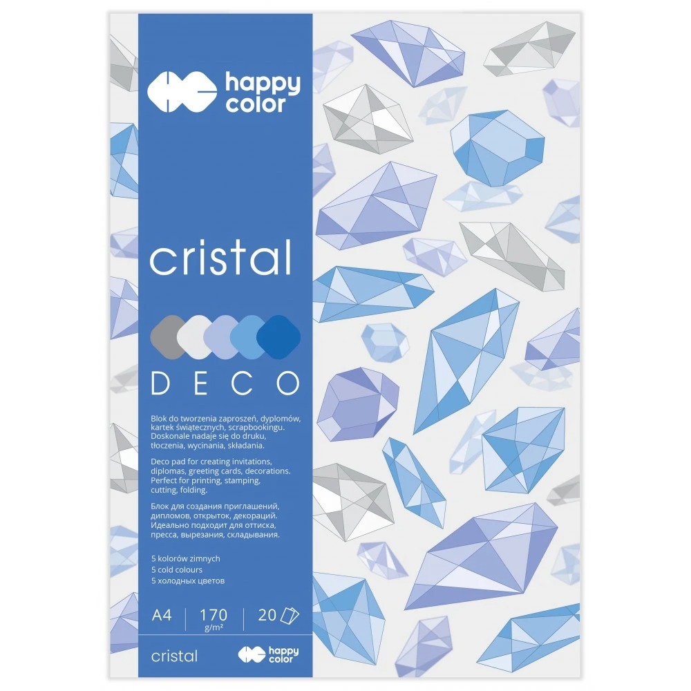 Blok deco cristal A4, 170 g m2, zestaw 20 arkuszy, 5 kolorów | espryciarze.pl |Złap promocję!