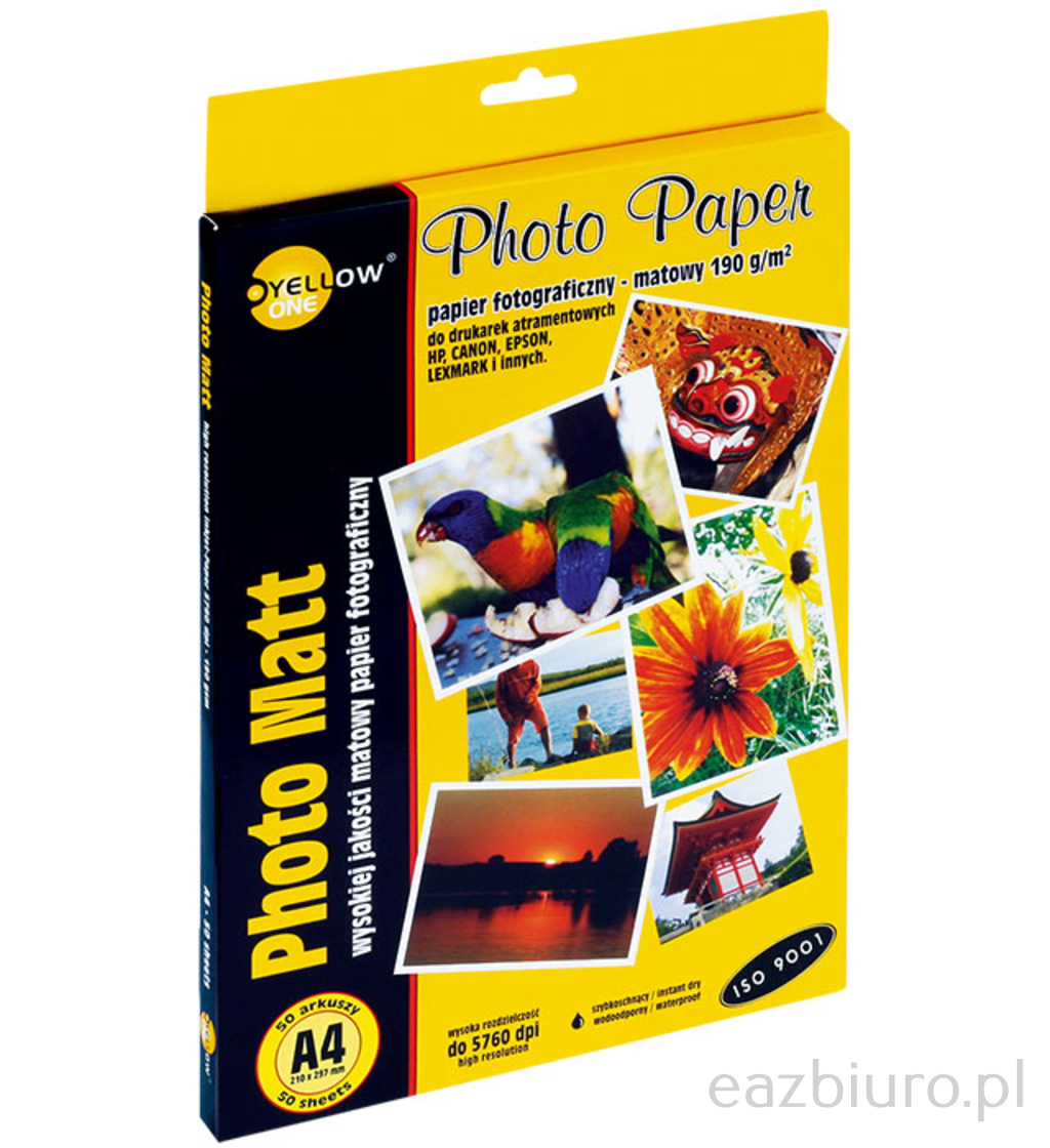 Papier foto Yellow one matowy A4 190 g/m2 zestaw 50 arkuszy | espryciarze.pl |Złap promocję!