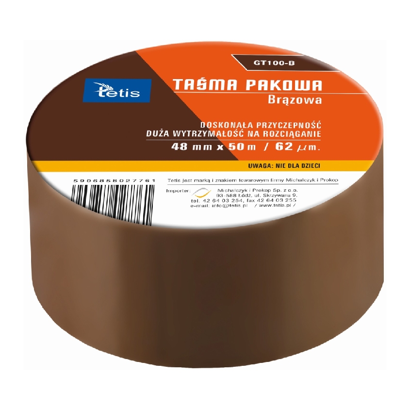 Taśma pakowa Tetis gt100b brązowa | espryciarze.pl |Nie zwlekaj!