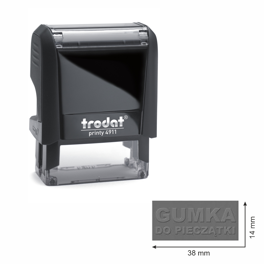 Trodat pieczątka 4911 obudowa czarna 38 x 14 mm + wkładka tuszująca + gumka | espryciarze.pl |Złap promocję!